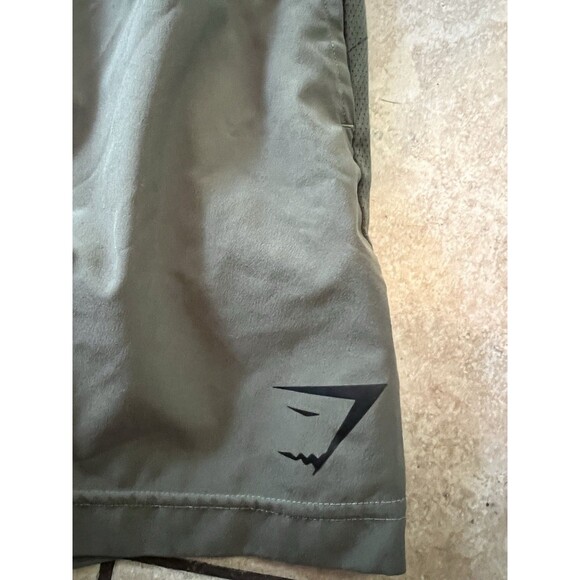 Gymshark Shorts Mens Small Green Sport Stripe Polyester Activewear Running Gym - Picture 3 of 9